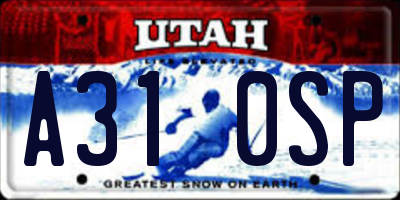 UT license plate A310SP