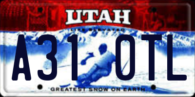 UT license plate A310TL