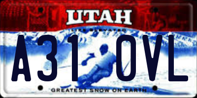 UT license plate A310VL