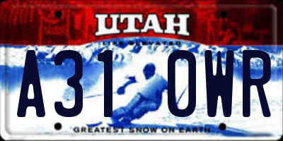 UT license plate A310WR