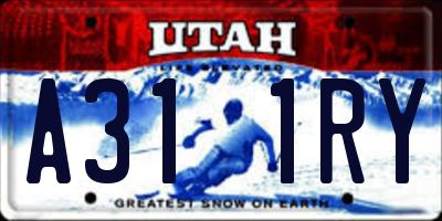 UT license plate A311RY