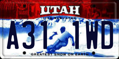 UT license plate A311WD