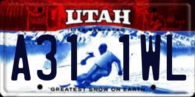 UT license plate A311WL