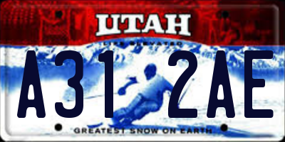 UT license plate A312AE
