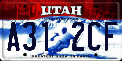 UT license plate A312CF