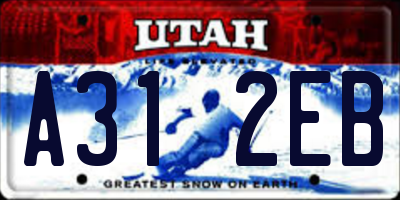UT license plate A312EB