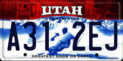 UT license plate A312EJ