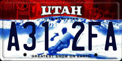 UT license plate A312FA