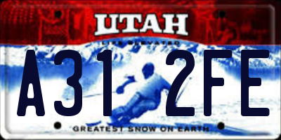 UT license plate A312FE