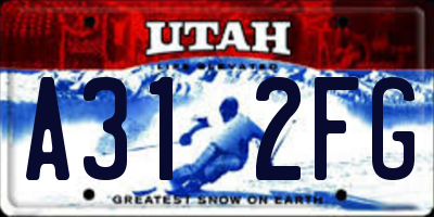 UT license plate A312FG