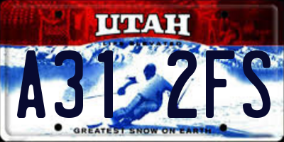 UT license plate A312FS
