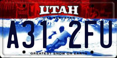 UT license plate A312FU