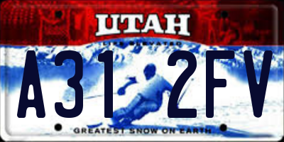 UT license plate A312FV