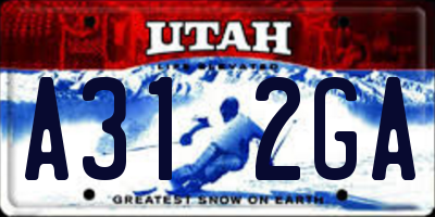 UT license plate A312GA