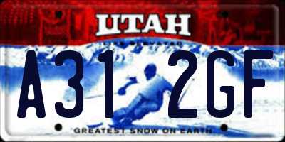 UT license plate A312GF