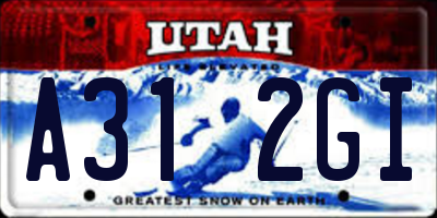 UT license plate A312GI