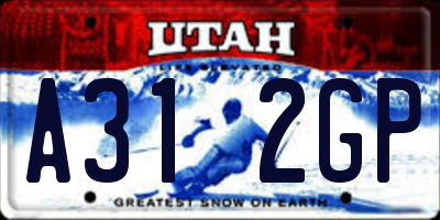 UT license plate A312GP