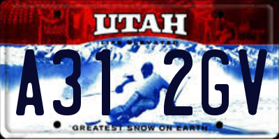 UT license plate A312GV