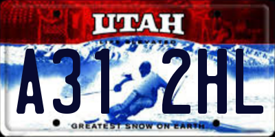 UT license plate A312HL