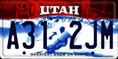 UT license plate A312JM