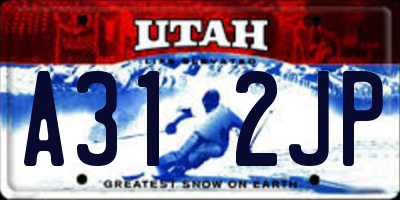 UT license plate A312JP