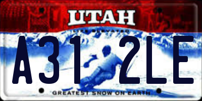 UT license plate A312LE