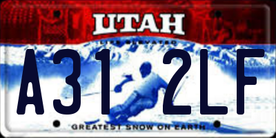 UT license plate A312LF