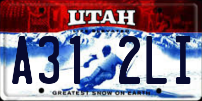 UT license plate A312LI