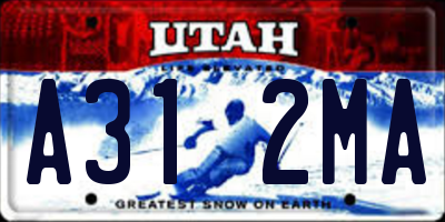 UT license plate A312MA