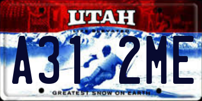 UT license plate A312ME
