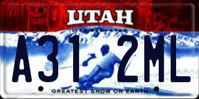 UT license plate A312ML