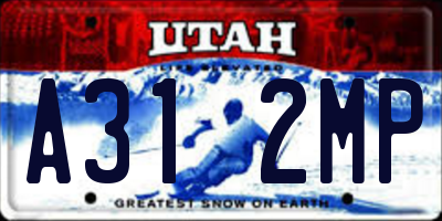 UT license plate A312MP
