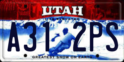 UT license plate A312PS