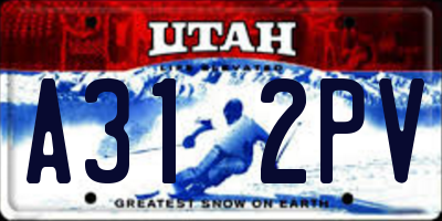 UT license plate A312PV