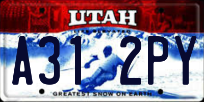 UT license plate A312PY