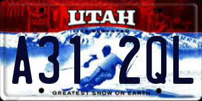 UT license plate A312QL