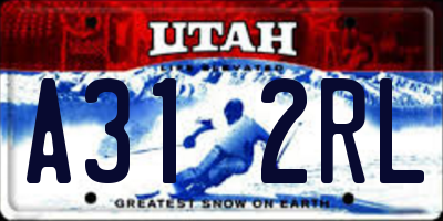 UT license plate A312RL