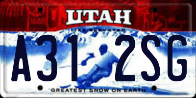 UT license plate A312SG