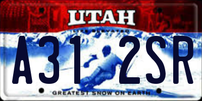 UT license plate A312SR