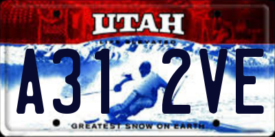 UT license plate A312VE