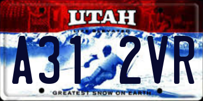 UT license plate A312VR