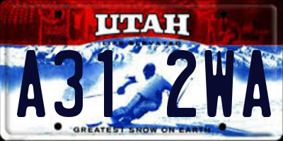 UT license plate A312WA