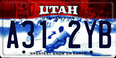 UT license plate A312YB