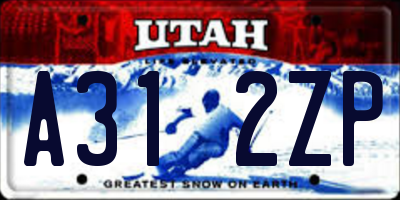 UT license plate A312ZP