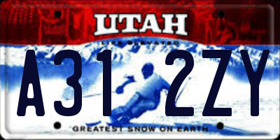 UT license plate A312ZY