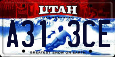 UT license plate A313CE