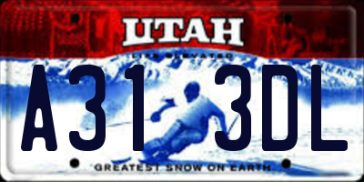 UT license plate A313DL