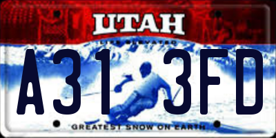 UT license plate A313FD