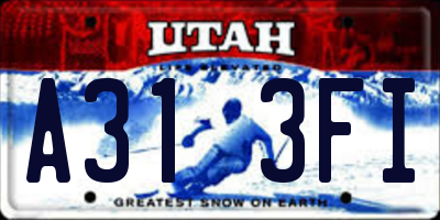 UT license plate A313FI