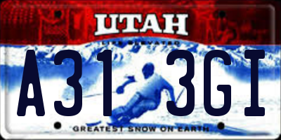 UT license plate A313GI